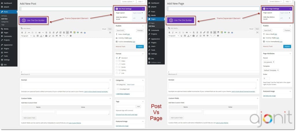 Posts vs Pages : Which one should you use and when? | Ajonit Tutorials