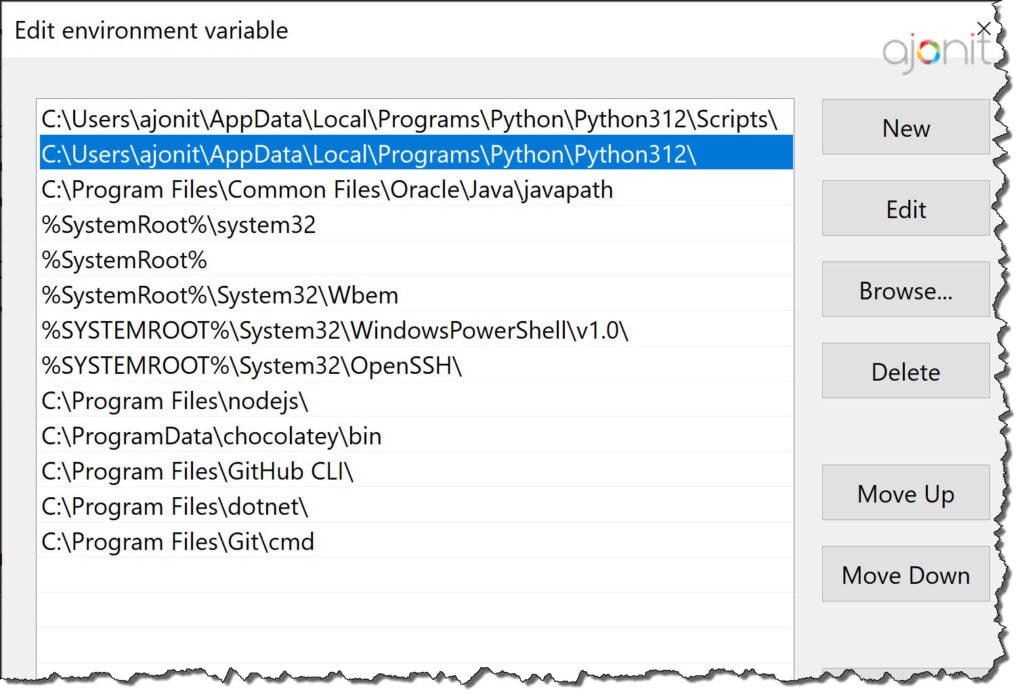 How to edit path variable in Windows